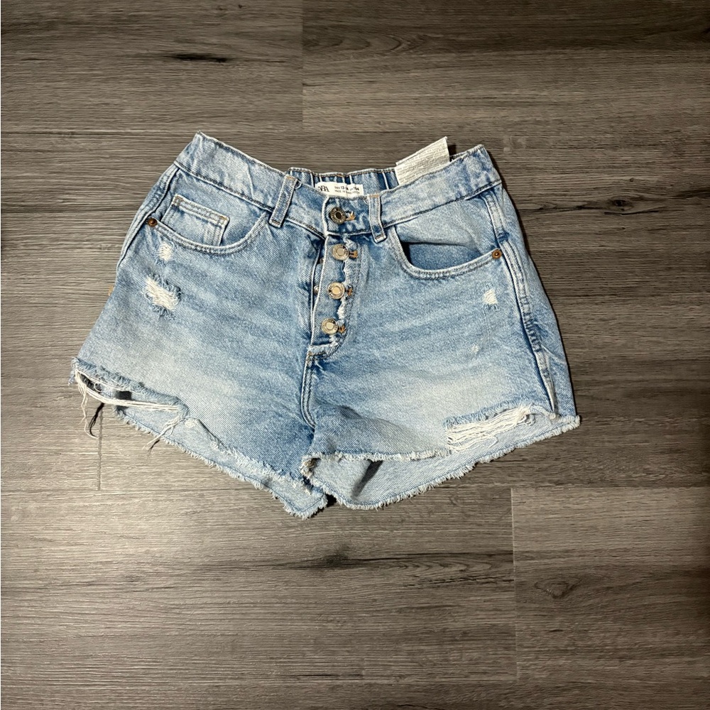 Girls Zara Light Blue Denim Shorts